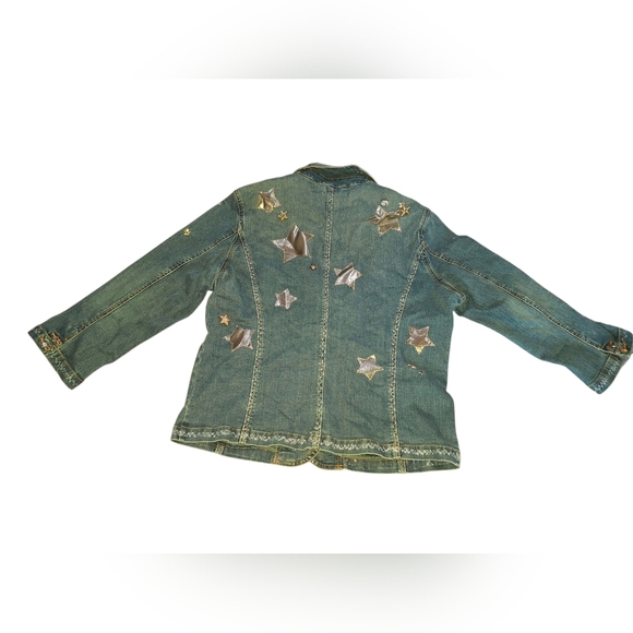 Vintage Upcycled Denim Blazer Stars Soze XL - Picture 2 of 8